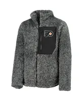 Big Girls Black Philadelphia Flyers Fan Gear Sherpa Full-Zip Jacket