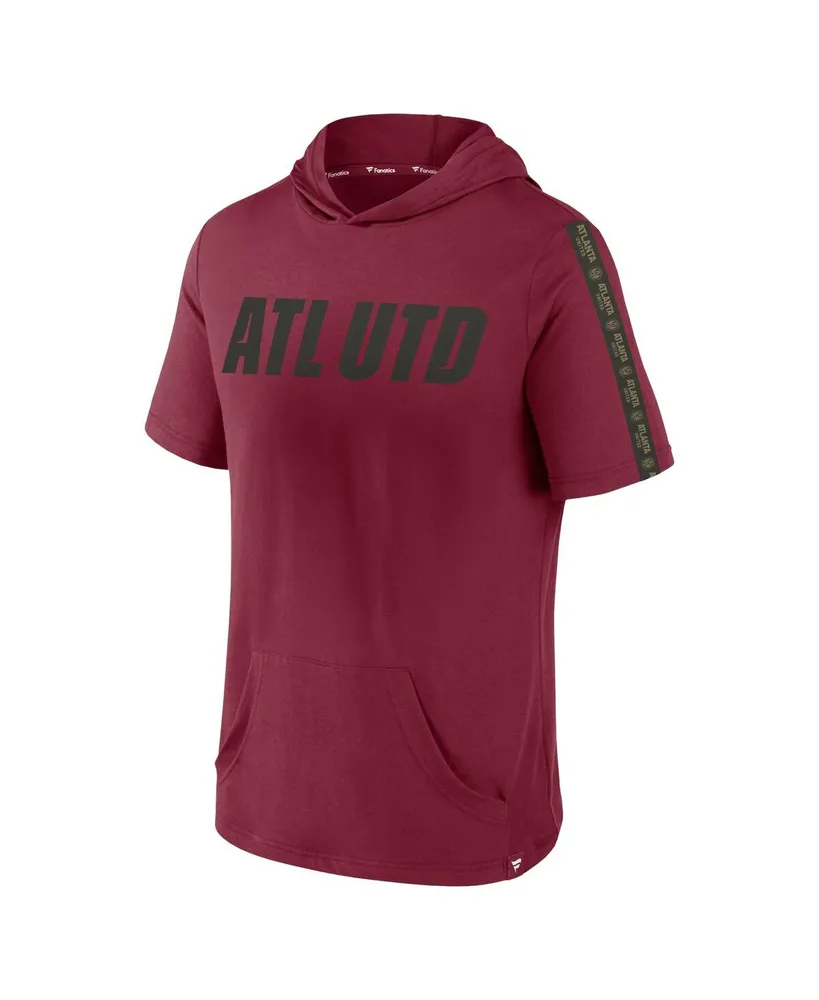 Men's Fanatics Red Atlanta United Fc Definitive Victory Short-Sleeved Pullover Hoodie