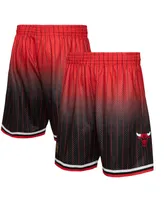 Men's Mitchell & Ness Red and Black Chicago Bulls 1995/96 Hardwood Classics Fadeaway Reload 3.0 Swingman Shorts