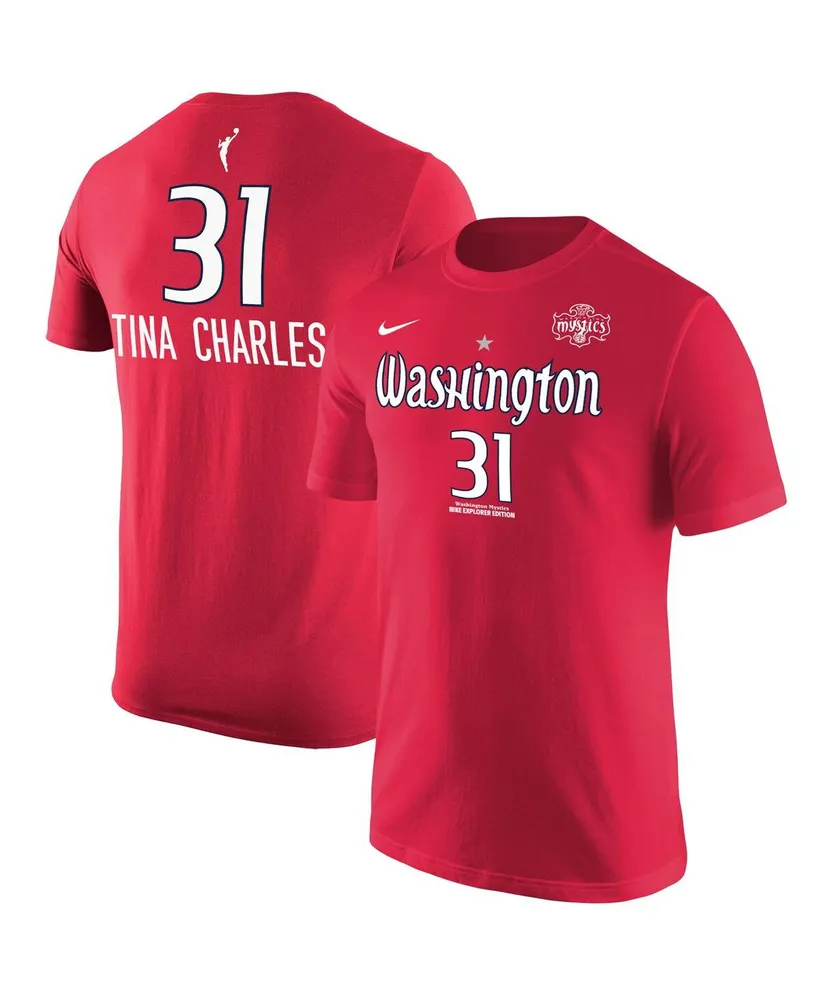 Men's Nike Tina Charles Red Washington Mystics Explorer Edition Name Number T-shirt