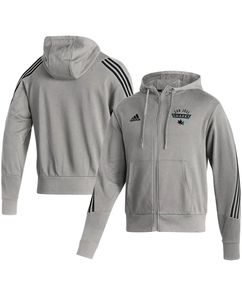 Men's adidas Heathered Gray San Jose Sharks Fashion Full-Zip Hoodie