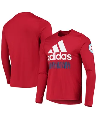 Men's adidas Red Chicago Fire Vintage-Like Performance Long Sleeve T-shirt