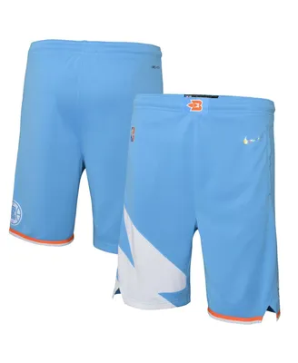 Big Boys Nike Light Blue La Clippers 2021/22 City Edition Courtside Swingman Shorts