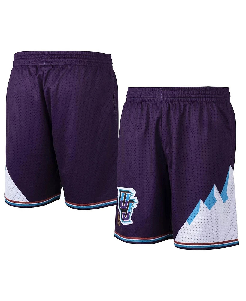 Men's Mitchell & Ness Purple Utah Jazz Hardwood Classics Primary Logo Swingman Shorts