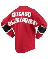 Women's Fanatics Red Chicago Blackhawks Lace-Up Jersey T-shirt