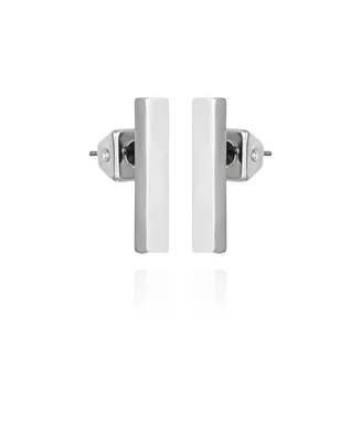 Vince Camuto Silver-Tone Rectangle Bar Stud Earrings