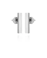 Vince Camuto Silver-Tone Rectangle Bar Stud Earrings