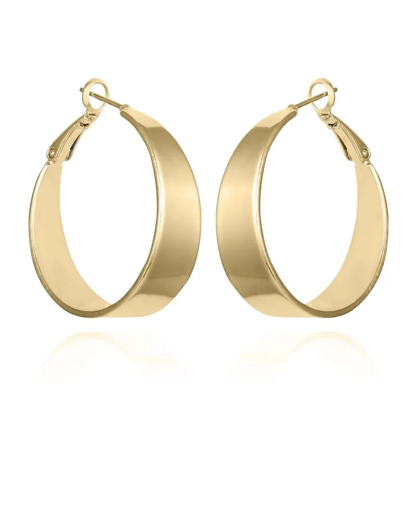 Vince Camuto -Tone Band Thick Hoop Earrings