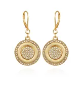 Vince Camuto Gold-Tone Pave Stone Coin Drop Earrings - Gold