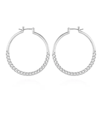Vince Camuto Chain Link Hoop Earrings - Silver