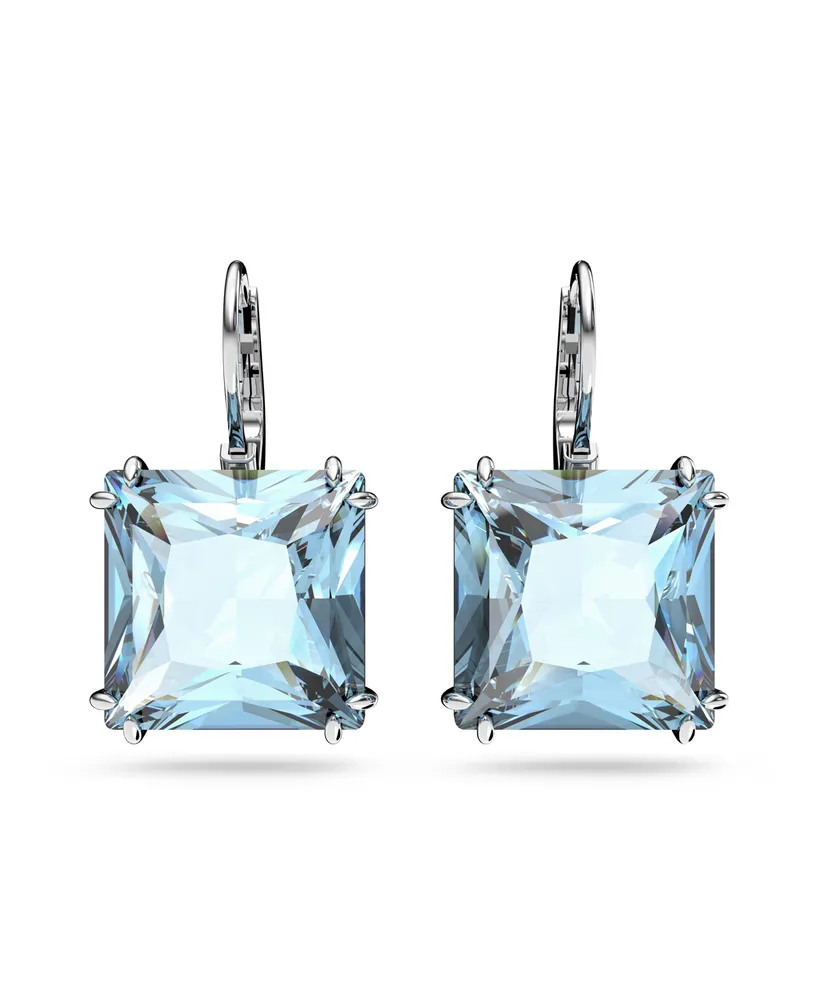 Swarovski Silver-Tone Millenia Square Cut Drop Earrings