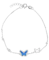 Mini Butterfly Anklet in Sterling Silver