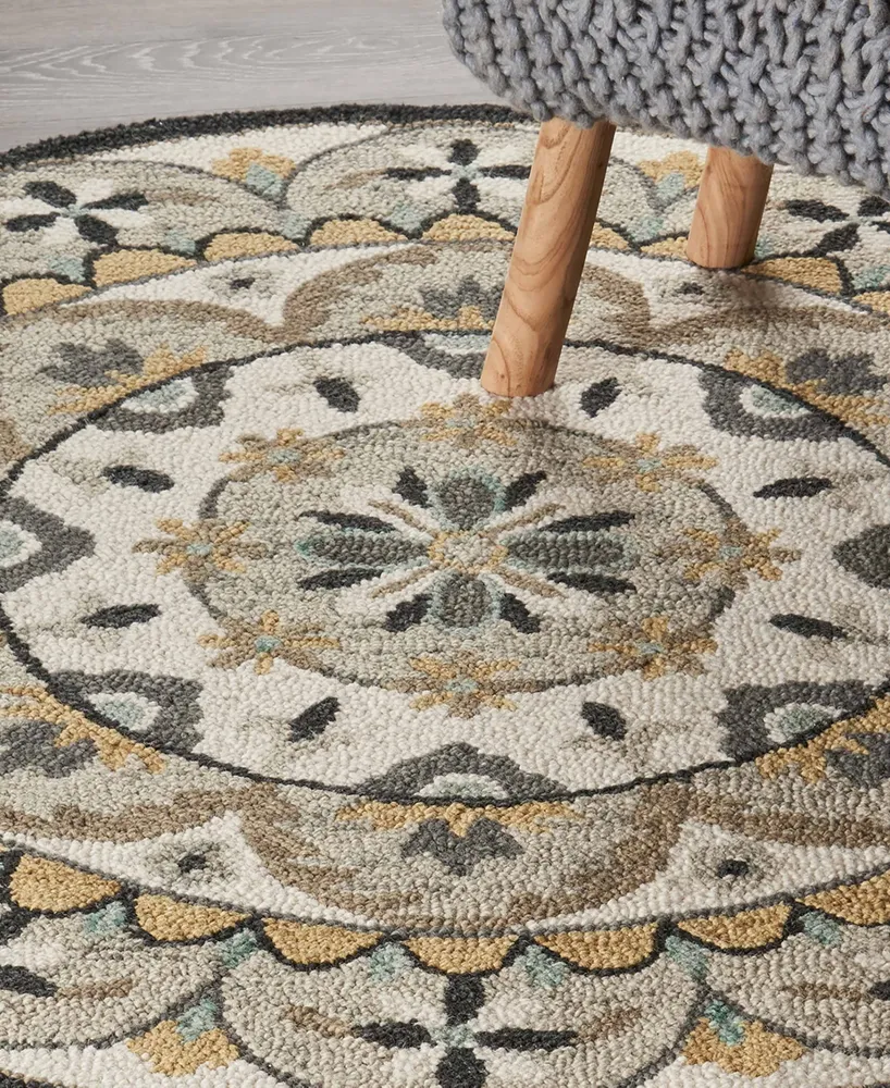 Lr Home Radiance RDC54100 6' x 6' Round Area Rug