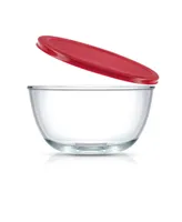 Joyful Glass Mixing Bowls with Lids, Set of 4