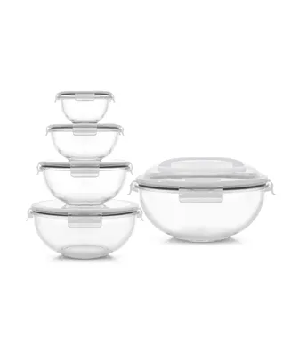 JoyJolt Glass Mixing Bowls with Lids, Set of 5