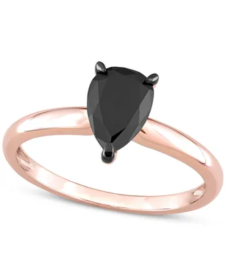 Black Diamond Pear Solitaire Engagement Ring (1 ct. t.w.) 14k Gold