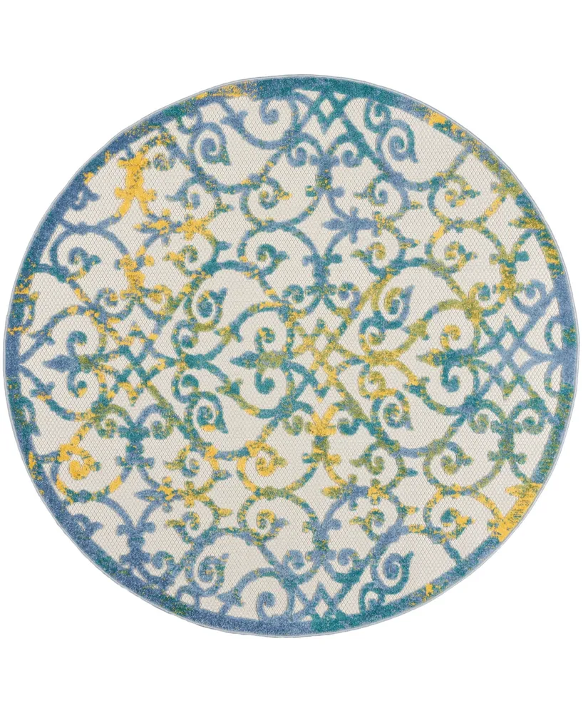 Nourison Home Aloha ALH21 5'3" x Round Outdoor Area Rug