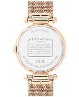 Coach Women's Cary Carnation Gold Tone Mesh Bracelet Watch 34mm