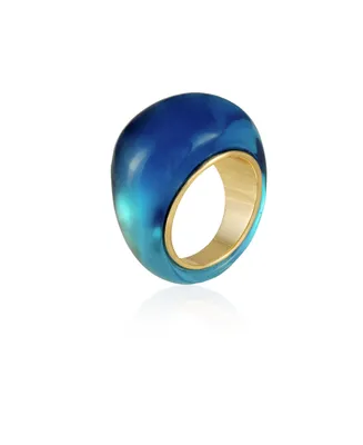 Vince Camuto Rock Candy Blue Resin Cocktail Ring - Gold