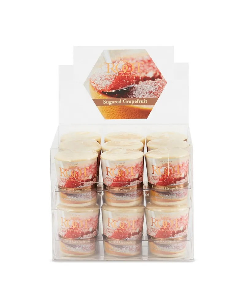 Votive Sugar Grapefruit 20 Hour Candles Set, 18 Piece