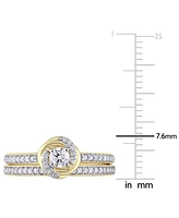 Diamond Swirl Halo Bridal Set (1/2 ct. t.w.) 14k Gold