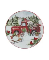 Certified International Red Truck Snowman Collection