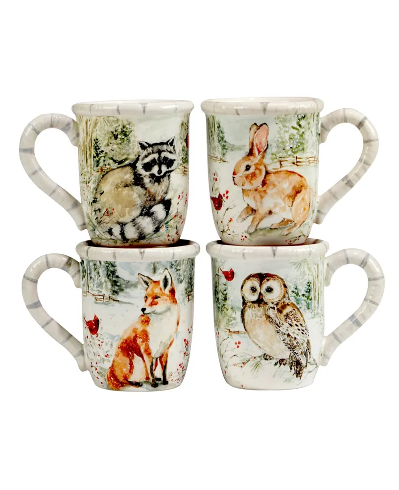 Certified International Winter's Walk 4 Piece Mug Set