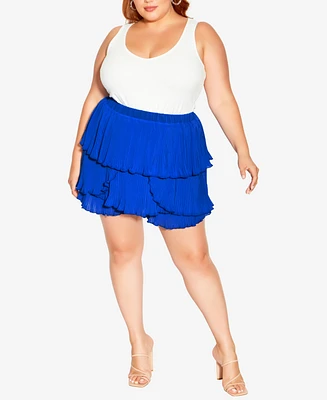 City Chic Plus Size Pleat Away Short