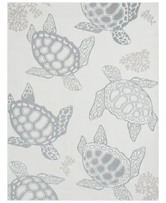 Global Rug Designs Aquatic Sea Turtle 10294 5'2" x 7'2" Outdoor Area