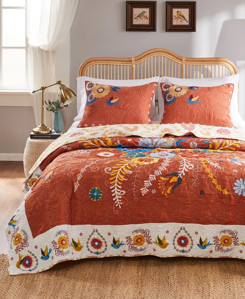 Greenland Home Fashions Topanga Quilt Set, 3-Piece Full - Queen