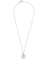 Wrapped Diamond Initial "P" 18" Pendant Necklace (1/10 ct. t.w.) in 14k Gold, Created for Macy's