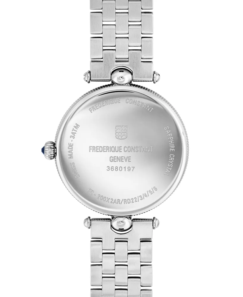 Frederique Constant Women's Swiss Art Deco Stainless Steel Bracelet Watch 30mm - Silver