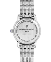 Frederique Constant Women's Swiss Slimline Moonphase Stainless Steel Bracelet Watch 30mm