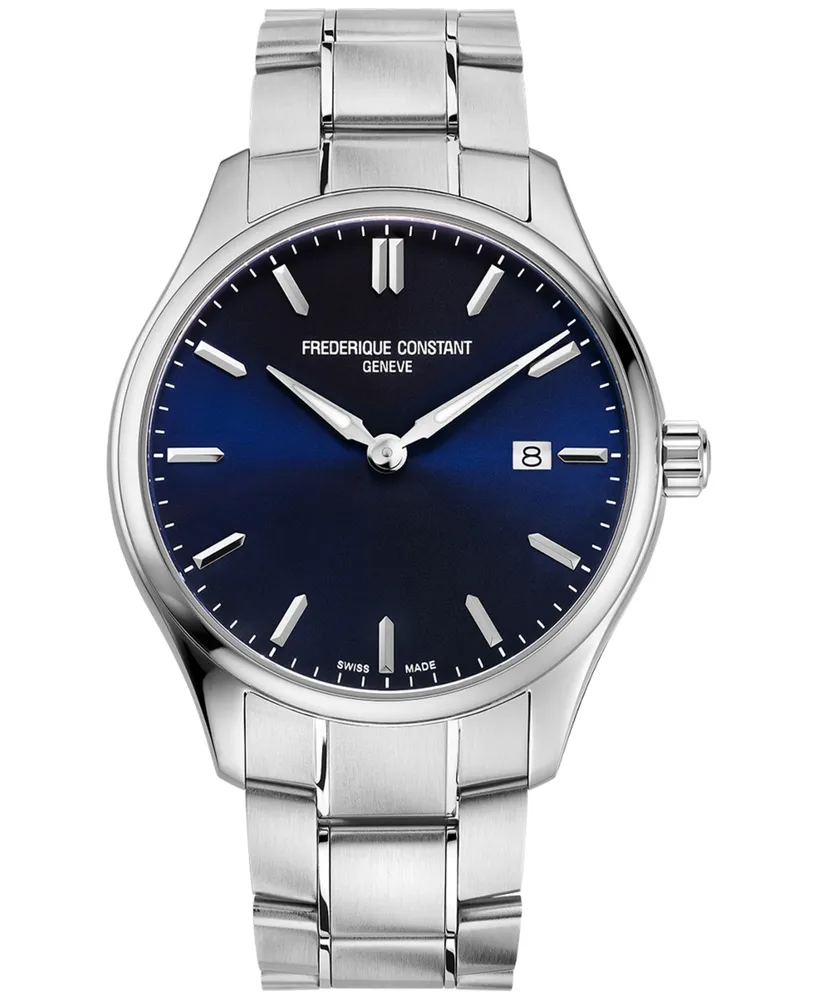 Frederique Constant Men's Swiss Classics Stainless Steel Bracelet Watch 40mm - Silver