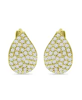 Giani Bernini Pave Teardrop Cubic Zirconia Huggie Hoop Earrings, Sterling Silver or 18K Gold over