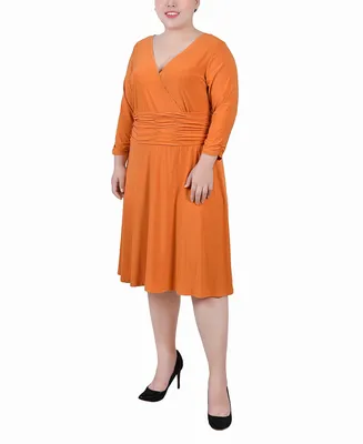 Ny Collection Plus Ruched A-Line Dress