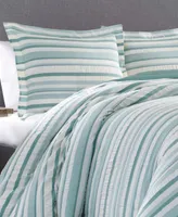 Tommy Bahama Home Clearwater Cay 3 Piece Comforter Set, Full/Queen - Silver