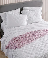 Betsey Johnson 3 Piece Solid Microfiber Bedspread Set, King