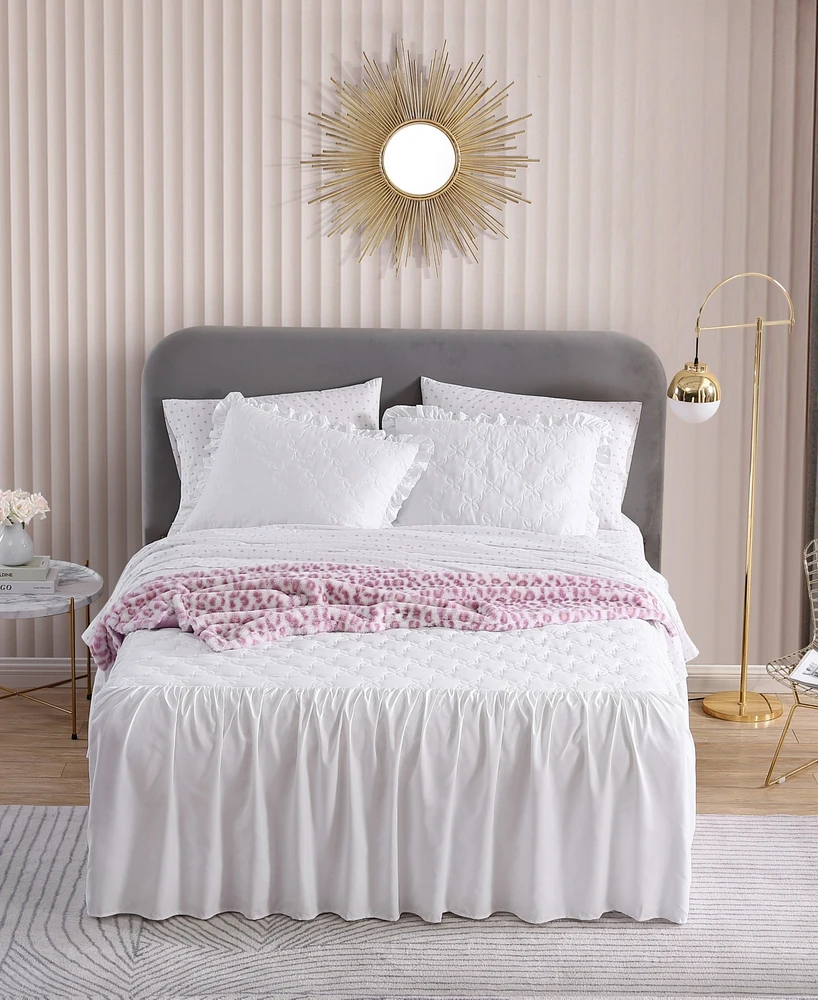Betsey Johnson 3 Piece Solid Microfiber Bedspread Set, King