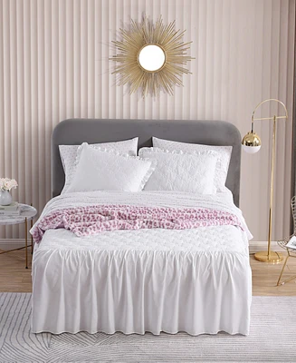 Betsey Johnson 3 Piece Solid Microfiber Bedspread Set, King