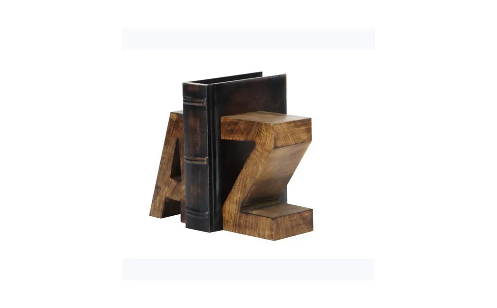 Contemporary A-z Bookends, Set of 2