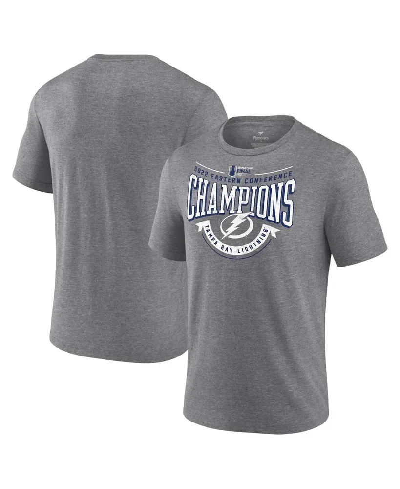 Men's Fanatics Heathered Gray Tampa Bay Lightning 2022 Eastern Conference Champions Go Ahead Goal Tri-Blend T-shirt