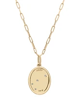 Wrapped Diamond Aries Constellation 18" Pendant Necklace (1/20 ct. tw) in 10k Yellow Gold, Created for Macy's