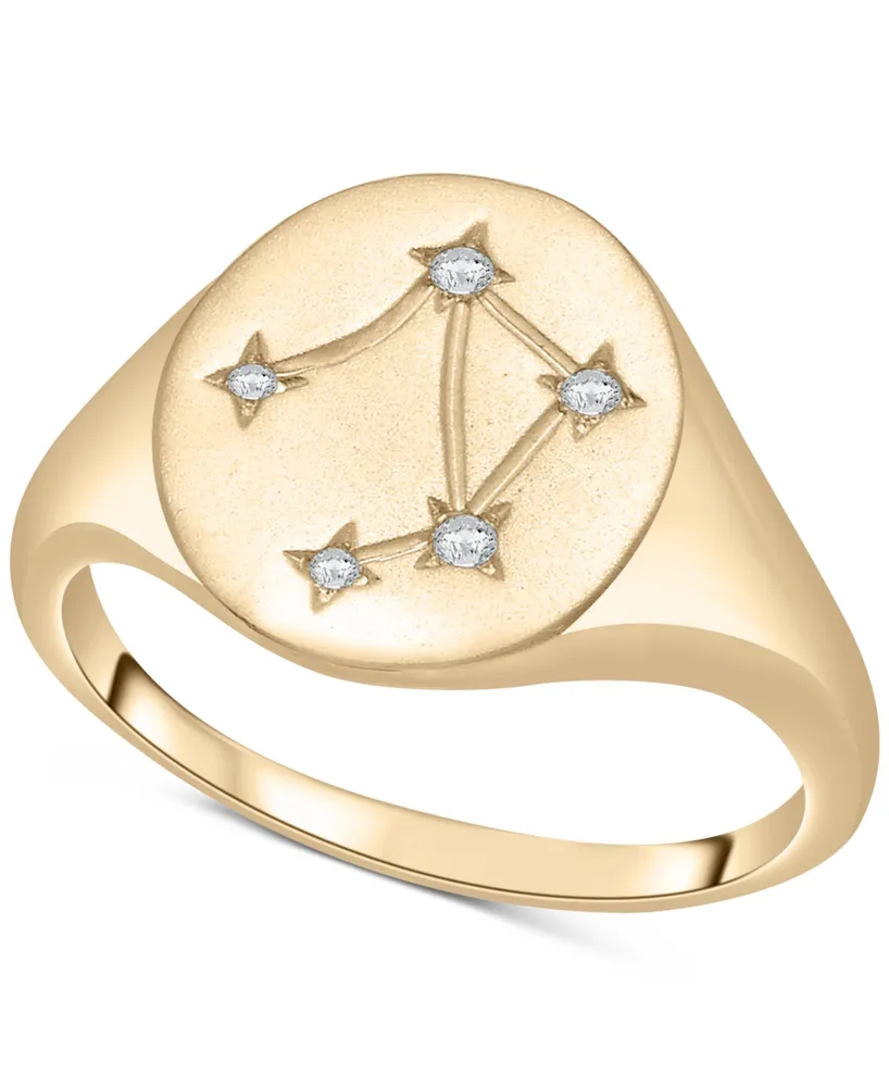 Wrapped Diamond Libra Constellation Ring (1/20 ct. t.w.) in 10k Gold, Created for Macy's