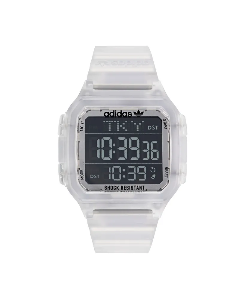 adidas Unisex Gmt Digital One Gmt Clear Resin Strap Watch 47mm