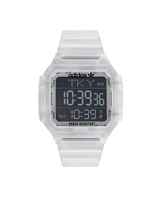 adidas Unisex Gmt Digital One Gmt Clear Resin Strap Watch 47mm