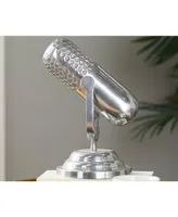 Traditional Microphone Sculpture, 9" x 9" - Silver