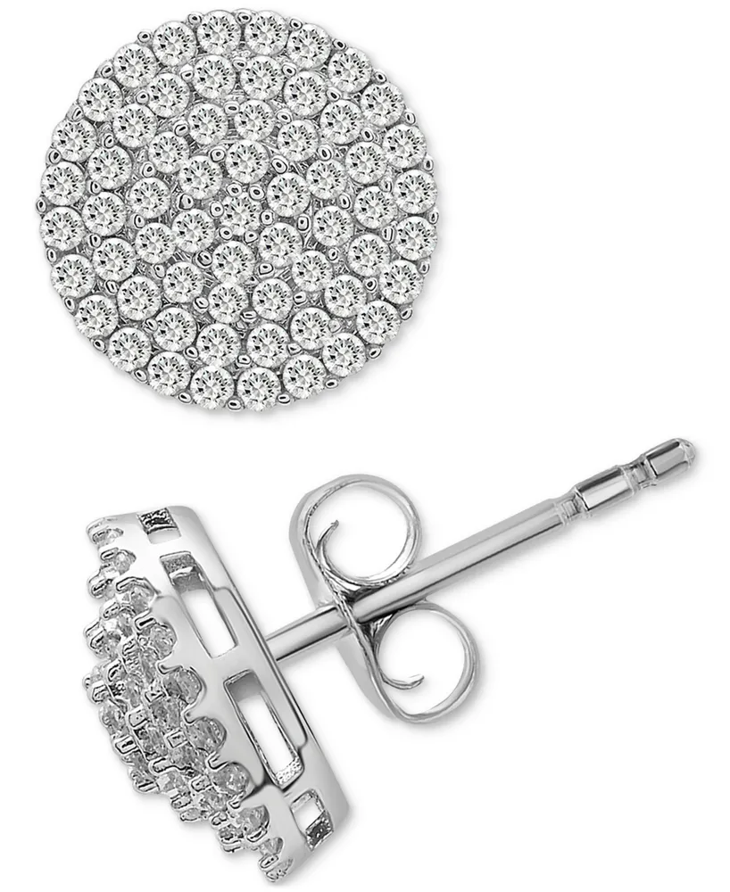 Wrapped in Love Diamond Circle Stud Earrings (1 ct. t.w.) in 14k White Gold, Created for Macy's