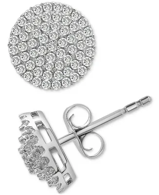 Wrapped in Love Diamond Circle Stud Earrings (1 ct. t.w.) in 14k White Gold, Created for Macy's