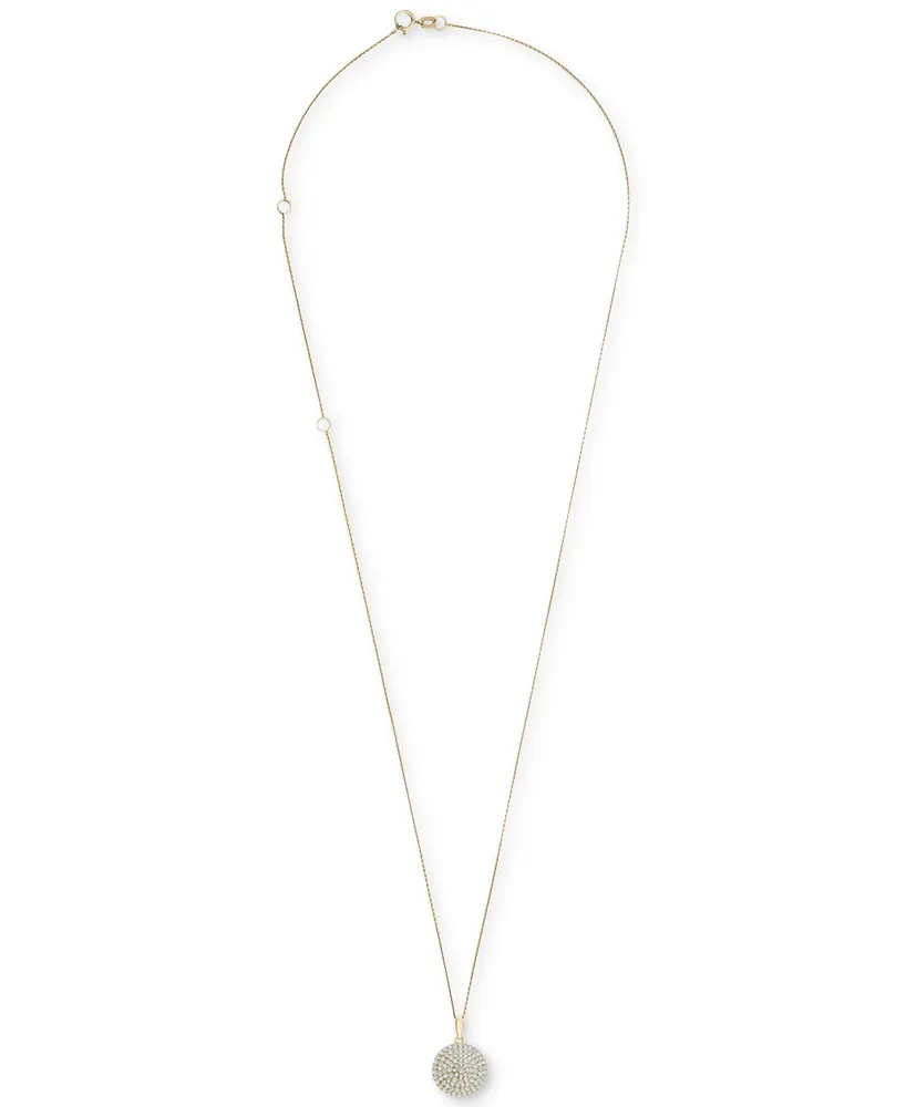 Wrapped in Love Diamond Circle Pendant Necklace (1/2 ct. t.w.) in 14k Gold, 16" + 4" extender, Created for Macy's